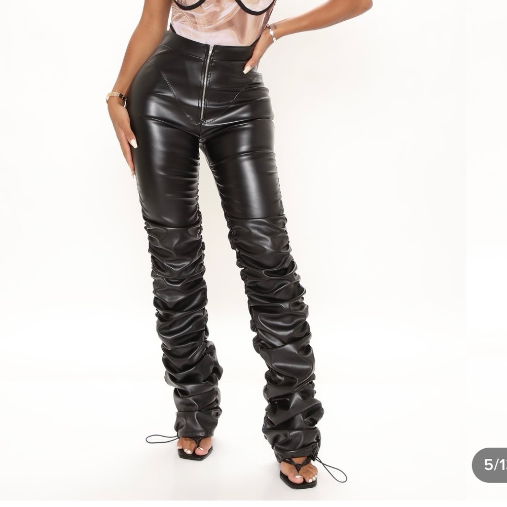 Brand new black leather pants